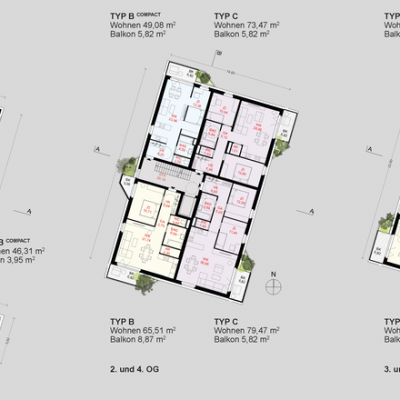 Seebogenplatz in Aspern, Grundrisse – LCB Planung GmbH.