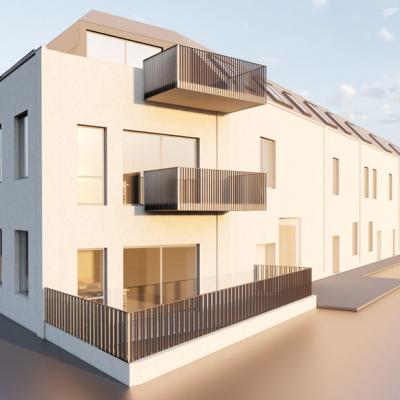 Gramathneusiedl, LCB-Planung, Rendering - Gebäudeecke Nord 