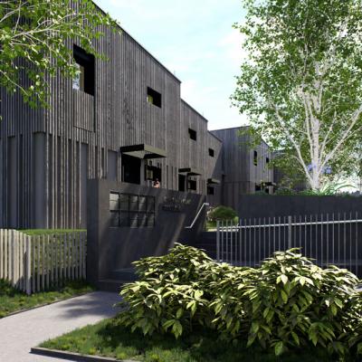 Obritzberg, LCB-Planung GmbH, Rendering - Erschließungsachse Nachbarschaftsraum