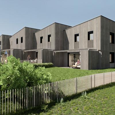 Obritzberg, LCB-Planung GmbH, Rendering - Reihenhäuser mit privaten Garten