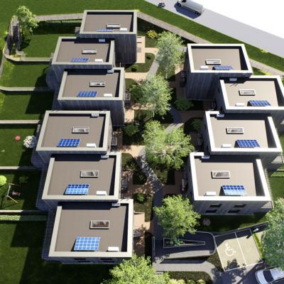 Obritzberg, LCB-Planung GmbH, Rendering - Reihenhausanlage aus Vogelperspektive