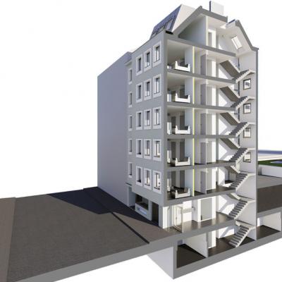 Pernersdorfergasse, LCB-Planung GmbH, Rendering - Schnittansicht