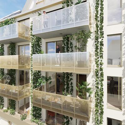 Lienfeldergasse, LCB-Planung GmbH, Rendering - Ansicht Lienfeldergasse mit Fassadenbegrünung