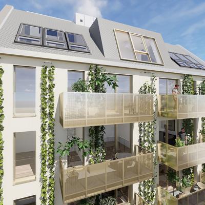 Lienfeldergasse, LCB-Planung GmbH, Rendering - Ansicht Lienfeldergasse Dachgeschosse