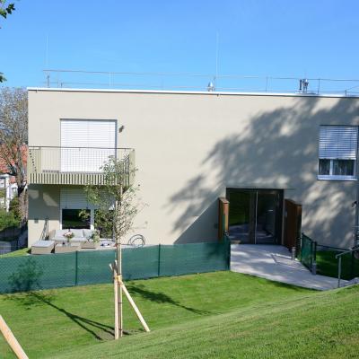 Enzesfeld Parkweg, Südansicht - Zugang Alleegasse – LCB Planung GmbH.